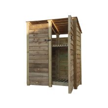 (6ft, Light Green) Wooden Log Store With Doors And Kindling Shelf - Reversed Roof (L-146cm, H-126cm / 180cm, W-81cm)