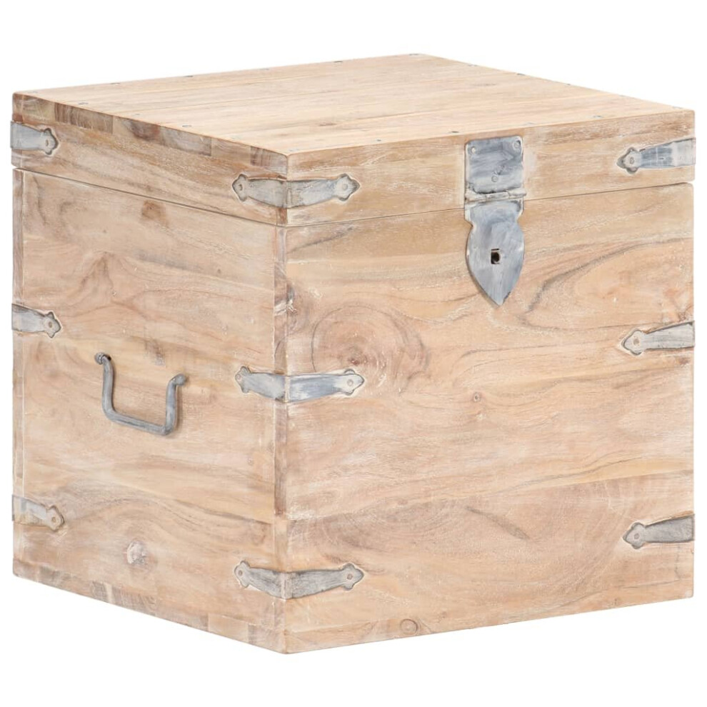vidaXL Solid Acacia Wood Chest Wooden Storage Trunk Box Bedside Table Cabinet
