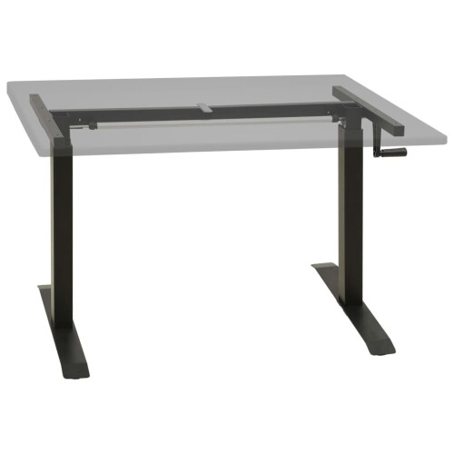 VidaXL vidaXL Manual Height Adjustable Standing Desk Frame Hand Crank Black Riser 1