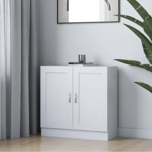 VidaXL vidaXL Book Cabinet White Engineered Wood Bookshelf Bookcase Storage Sideboard