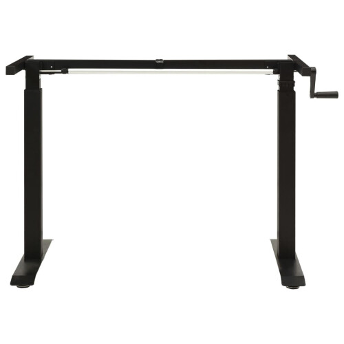 VidaXL vidaXL Manual Height Adjustable Standing Desk Frame Hand Crank Black Riser 2