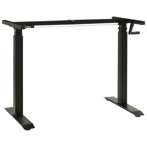 VidaXL vidaXL Manual Height Adjustable Standing Desk Frame Hand Crank Black Riser