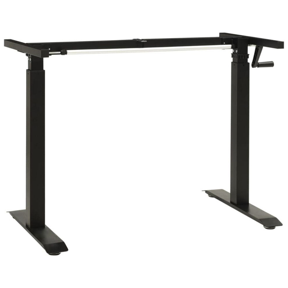 vidaXL Manual Height Adjustable Standing Desk Frame Hand Crank Black Riser