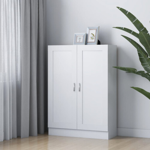 VidaXL vidaXL Book Cabinet White Engineered Wood Bookshelf Bookcase Storage Sideboard