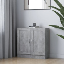 vidaXL Book Cabinet Concrete Grey Engineered Wood Bookshelf Bookcase Sideboard
