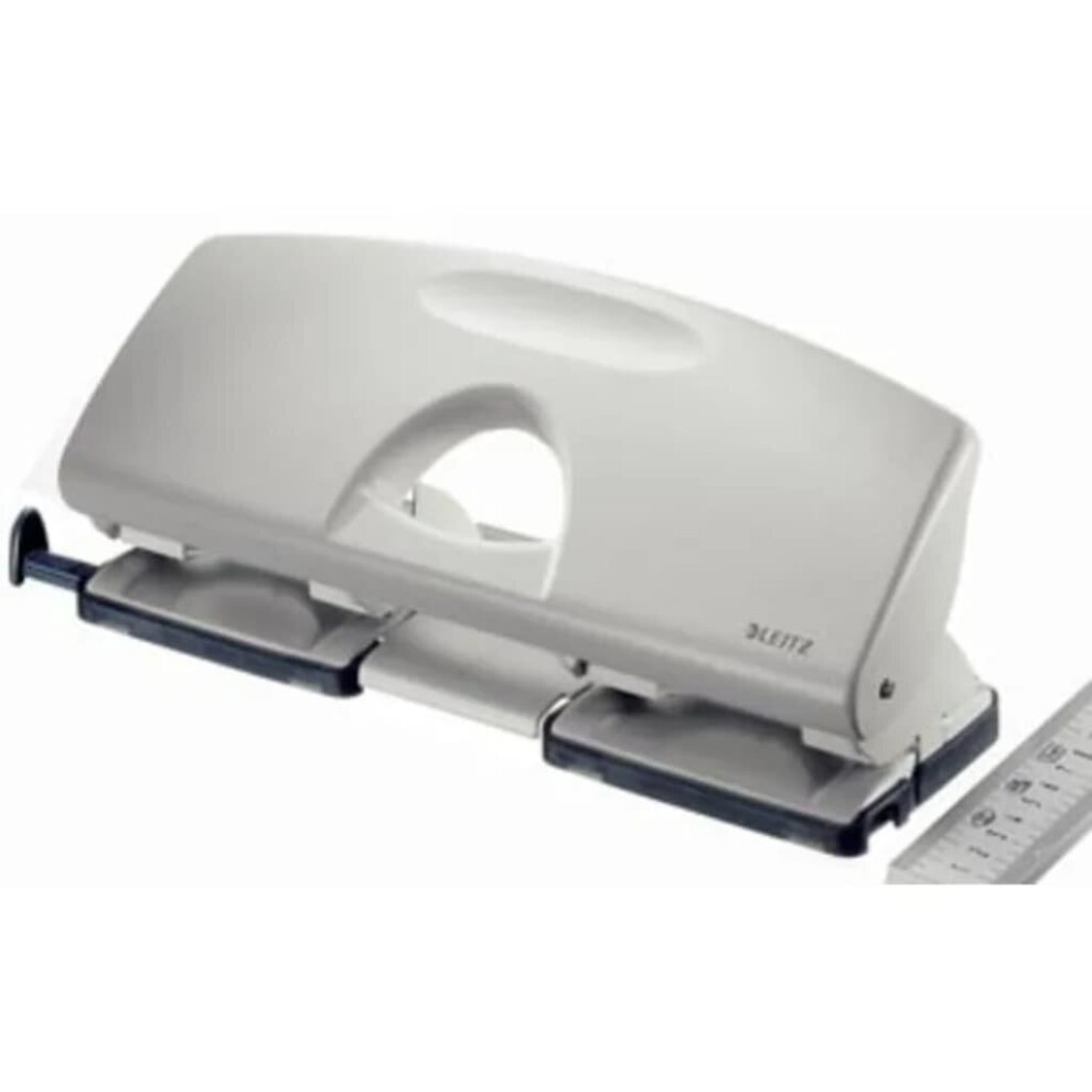 Photos - Stapler LEITZ 4-Hole Punch 1.6 mm Grey Home Office Supply Desktop Instrument Metal 50220085 