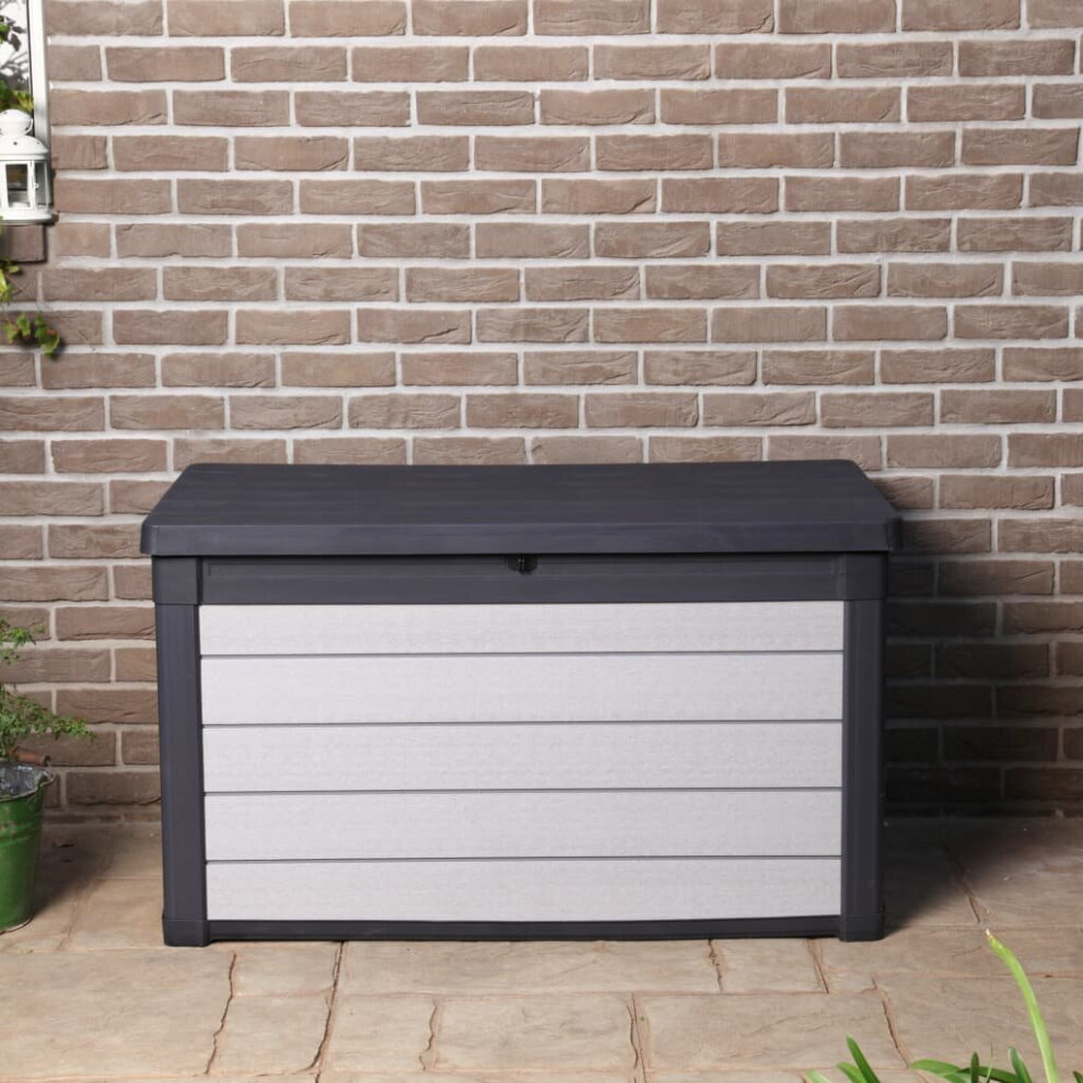 Keter Garden Storage Box 380L Anthracite Outdoor Storage Chest Trunk Organiser