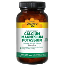Country Life, Target-Mins, Calcium Magnesium Kalium, 180 Tabletten