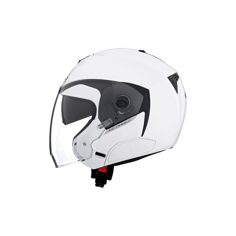 Caberg Jet Sintesi Helmet Gloss Integrated Sun Visor Acu Approved Xs White 5032173472693