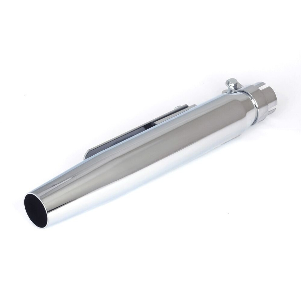 Bike It Universal Motorcycle Exhaust Silencer Chrome Tapered 15 Inch 5034862049339