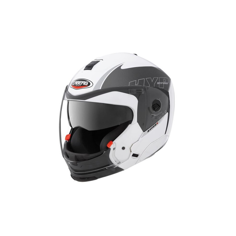 Caberg Hyper X Mod Helmet Integrated Sun Visor Acu Approved Xs White/Anthracite 8002391002818