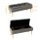 Living And Home Velvet Storage Bench with Rubber Wooden Leg 6