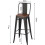 Living And Home 2Pcs Metal Frame High Chairs Industrial Style Bar Stools 4