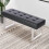 Living And Home Faux Leather Entryway Longe Bench Window Seat Ottoman Bed End Stool Chrome Legs 3