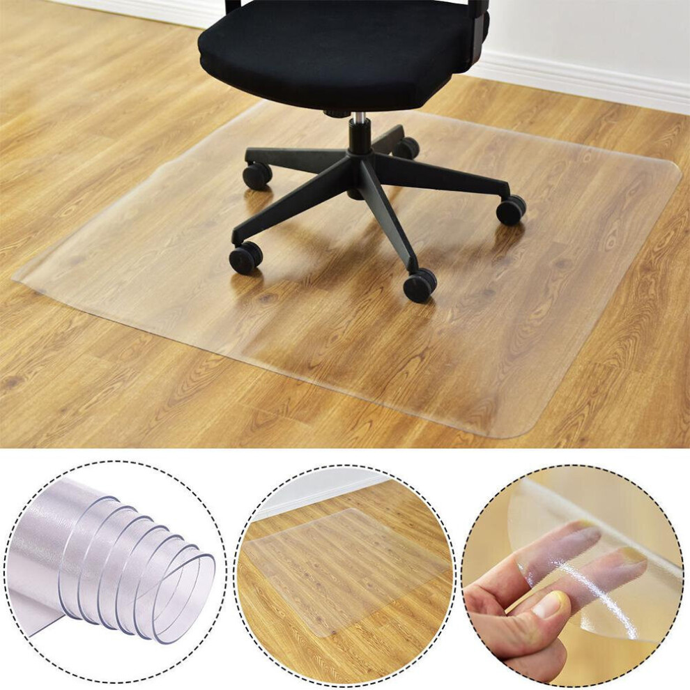 (90*120cm, Rectangle Non-Spiked) PVC Plastic Desk Chair Mat Carpet Floor Protector