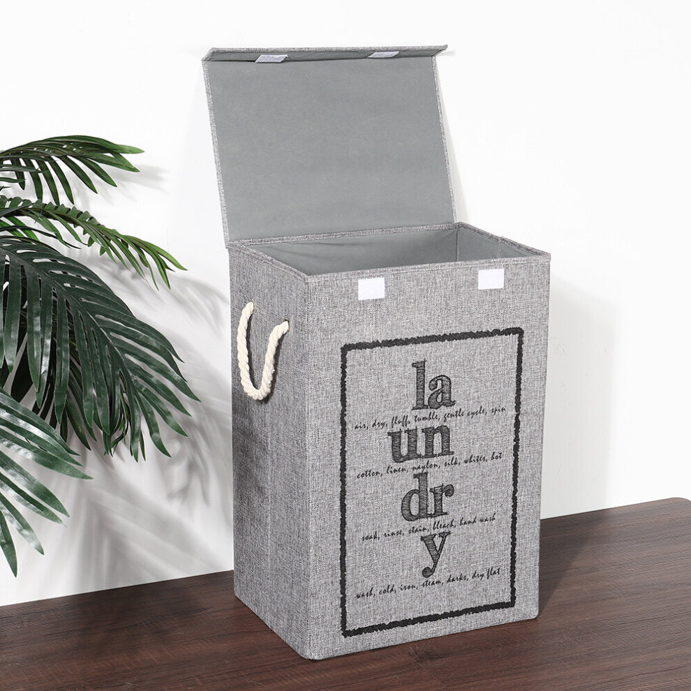 Living And Home (#2 ) Washing Dirty Clothes Laundry Basket Bin Storage Grey