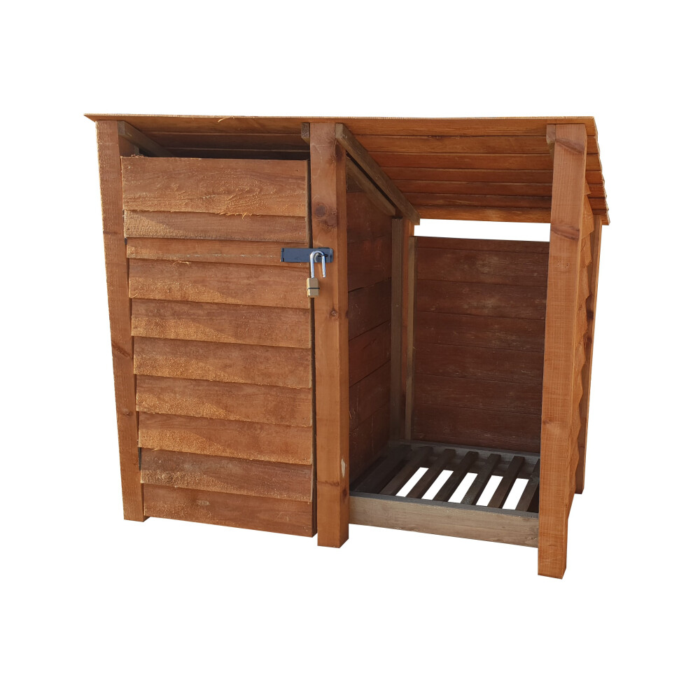 (4ft, Rustic Brown) Wooden Tool Store -Reversed Roof (L-146cm, H-126cm / 180cm, W-81cm)-image-OPC-P6HWWFR-NEW