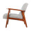 Living And Home Single Seater Walnut Wood Frame Armchair Fabric Upholstered Buttoned Sofa 3