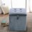 Living And Home Velvet Padded Dressing Table Stool Storage Ottoman Footrest 1