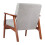 Living And Home Single Seater Walnut Wood Frame Armchair Fabric Upholstered Buttoned Sofa 4