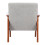 Living And Home Single Seater Walnut Wood Frame Armchair Fabric Upholstered Buttoned Sofa 5