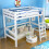 Living And Home High Sleeper Bunk Bed Loft Cabin Bed Solid Pine Wood Frame Kids Single 2