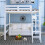 Living And Home High Sleeper Bunk Bed Loft Cabin Bed Solid Pine Wood Frame Kids Single 5