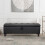 Living And Home PU Leather Storage Ottoman Bench Footrest Stool Black 3
