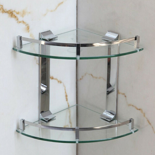 Living And Home (9.8*9.8in) Bathroom Shower Caddy Wall Mounted Corner Shelf 1