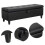 Living And Home PU Leather Storage Ottoman Bench Footrest Stool Black 6