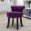 Living And Home (Dark Purple) Crushed Velvet Vanity Stool | Dressing Table Chair 5