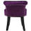 Living And Home (Dark Purple) Crushed Velvet Vanity Stool | Dressing Table Chair 4