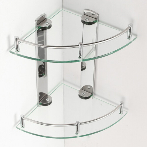 Living And Home (9.8*9.8in) Bathroom Shower Caddy Wall Mounted Corner Shelf