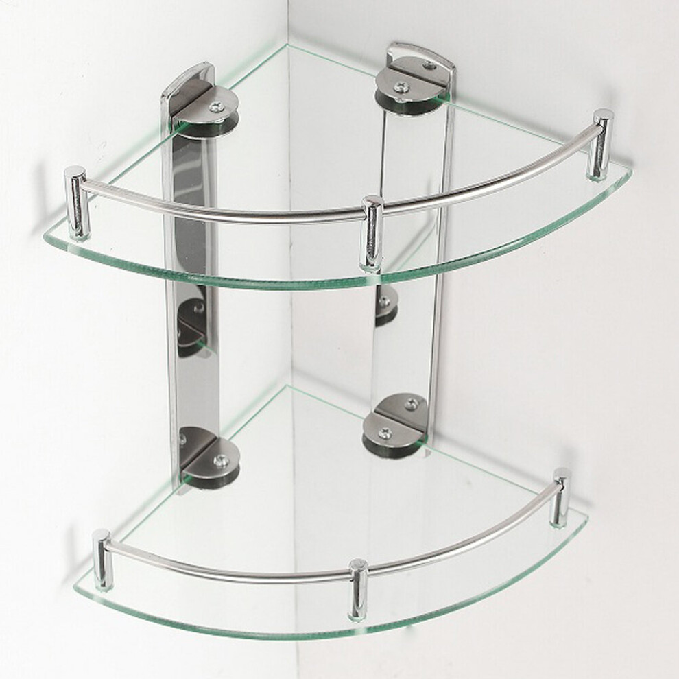 (9.8*9.8in) Bathroom Shower Caddy Wall Mounted Corner Shelf