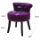 Living And Home (Dark Purple) Crushed Velvet Vanity Stool | Dressing Table Chair 2