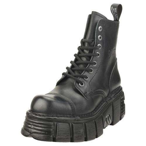 New Rock (38) New Rock Metallic Plattformboots - Schwarz  Unisex