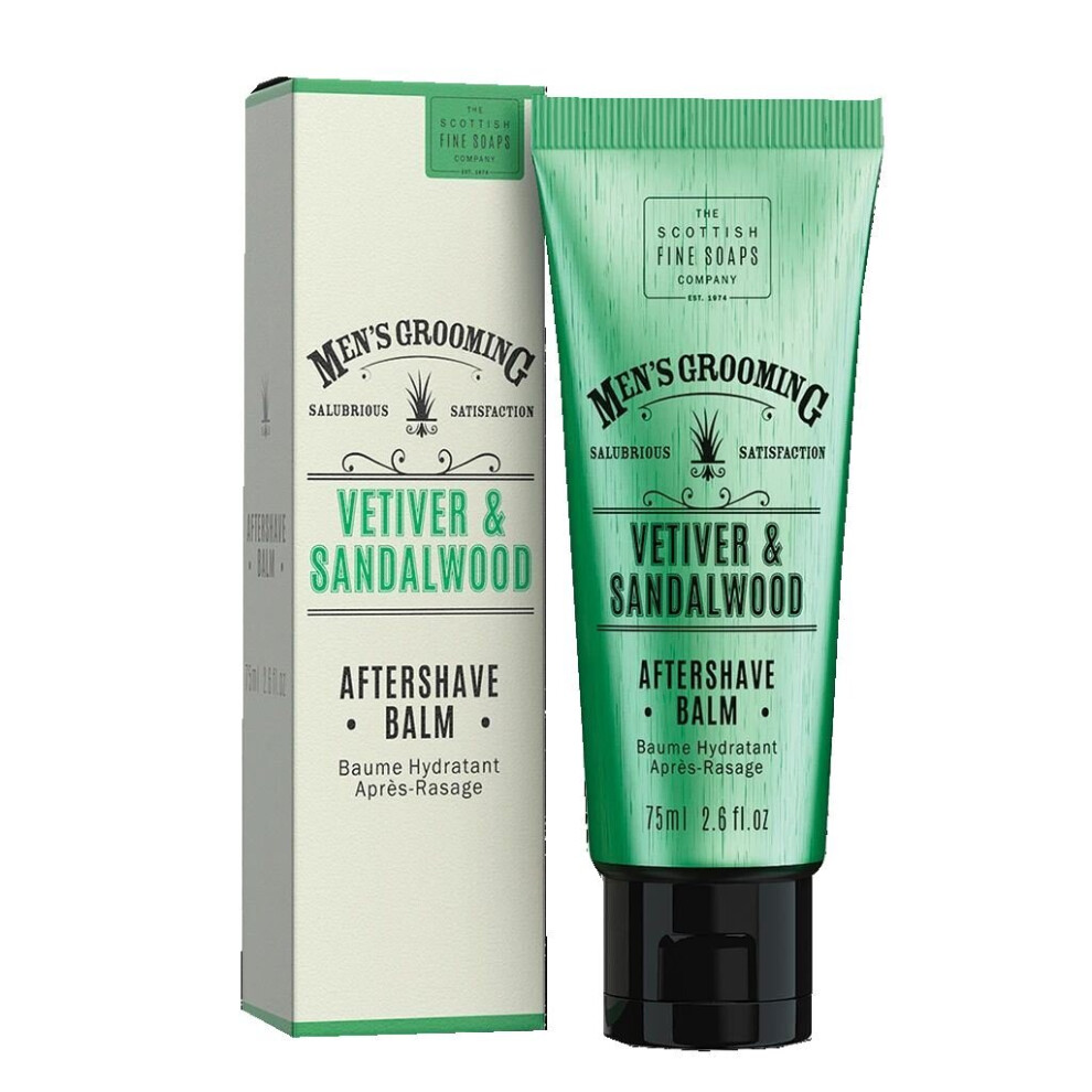 Scottish Fine Soaps Vetiver & Sandalwood Aftershave Balm 75Ml Tube By