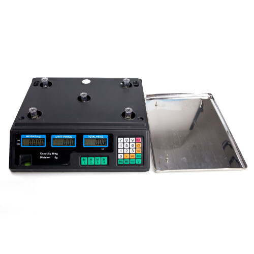 ACS-30 40kg/5g Digital Price Computing Scale for Vegetable UK Plug Silver & Black 1