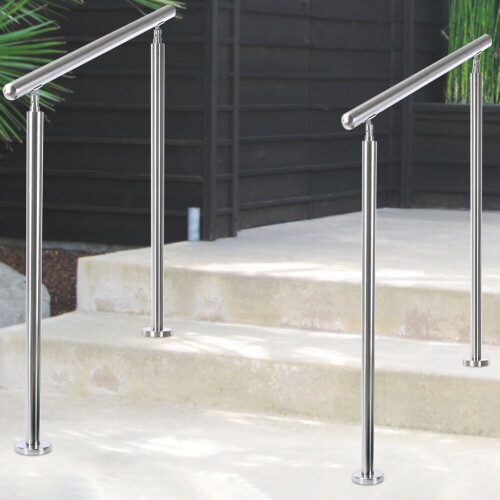 (60cm 0 Cross Bar) Handrail Kit Grab Rail Garden Step Support Variable Angle