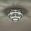 Living And Home (30cm 2 Level-Round, Cool White) Modern LED Ceiling Light Crystal Flush Chandelier 2