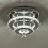 Living And Home (30cm 2 Level-Round, Cool White) Modern LED Ceiling Light Crystal Flush Chandelier 4