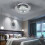 Living And Home (20cm 1 Head-Round, Cool White) Modern LED Ceiling Light Crystal Flush Chandelier 2