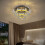 Living And Home (30cm 2 Level-Round, Adjustable) Modern LED Ceiling Light Crystal Flush Chandelier 6