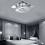 Living And Home (20cm 1 Head-Square, Cool White) Modern LED Ceiling Light Crystal Flush Chandelier 4