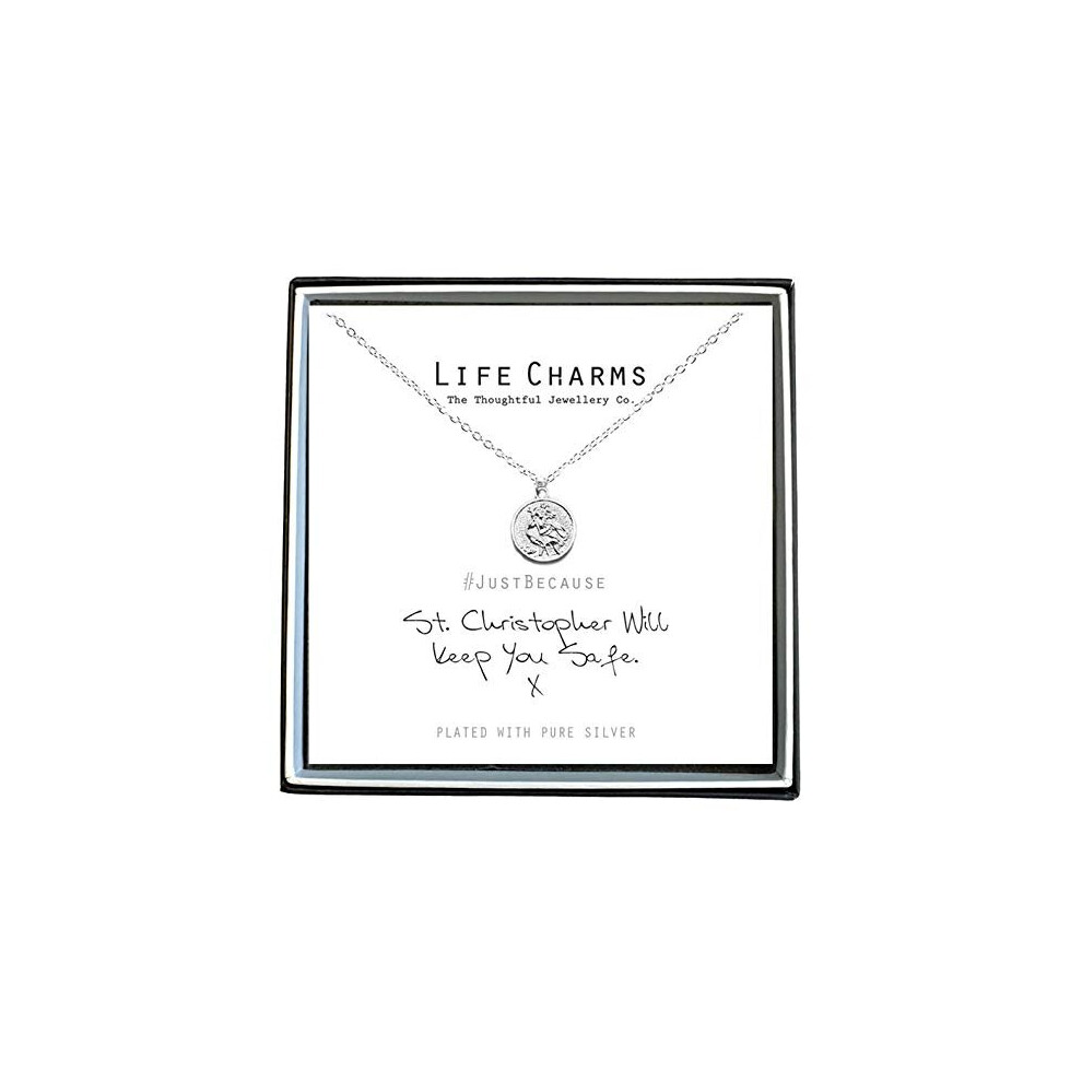 Life Charms St Christopher Will Keep You Safe Necklace Multicoloured