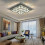 Living And Home (42cm 4 Head-Square, Cool White) Modern LED Ceiling Light Crystal Flush Chandelier 1