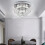 Living And Home (30cm 2 Level-Round, Adjustable) Modern LED Ceiling Light Crystal Flush Chandelier 1