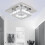 Living And Home (20cm 1 Head-Square, Cool White) Modern LED Ceiling Light Crystal Flush Chandelier 1