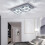 Living And Home (42cm 2 Head-Rectangle, Cool White) Modern LED Ceiling Light Crystal Flush Chandelier 1