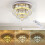 Living And Home (30cm 2 Level-Round, Adjustable) Modern LED Ceiling Light Crystal Flush Chandelier 2